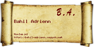 Bahil Adrienn névjegykártya